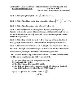 Đề thi HK1 Toán 11 năm 2019 – 2020 trường THPT Lê Quý Đôn – TP HCM