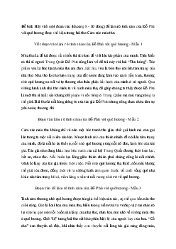 Đoạn văn làm rõ tình cảm của Đỗ Phủ với quê hương trong bài Cảm xúc mùa thu | Văn mẫu lớp 10 Kết Nối Trí Thức