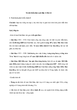 Giải Địa lí 11 Bài 24: Kinh tế Nhật Bản | Kết nối tri thức