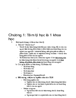 Chương 1: Tâm lí học là một khoa học