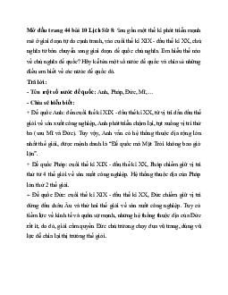 Giải sách khoa giáo Lịch sử 8 bài 10: Sự hình thành chủ nghĩa đế quốc ở các nước Âu - Mỹ (cuối thế kỉ XIX - đầu thế kỉ XX) | Kết nối tri thức
