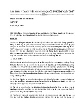 Bài thu hoạch về an ninh quốc phòng năm 2017 | Trường Đại Học Quốc Tế Hồng Bàng