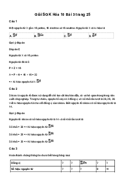 Hóa học 10 Chân Trời Sáng Tạo - Bài 3: Nguyên tố hóa học