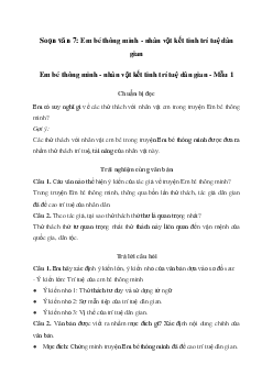 Em bé thông minh - nhân vật kết tinh trí tuệ dân gian | Soạn văn 7 Chân trời sáng tạo