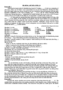 Reading chủ để covid -19 - Guided cloze, Reading comprehension... (có đáp án)