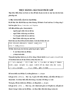Bài tập thực hành: bài tập phân lớp