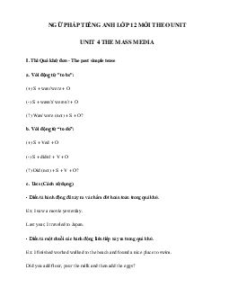 Ngữ pháp unit 4 lớp 12 The mass media