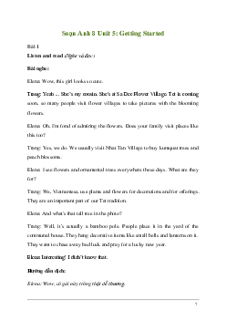 Giải Tiếng Anh 8 Unit 5: Getting Started | Kết nối tri thức