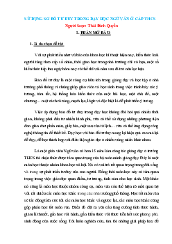 Sử dụng sơ đồ tư duy trong dạy học Ngữ văn ở  nhà trường THCS