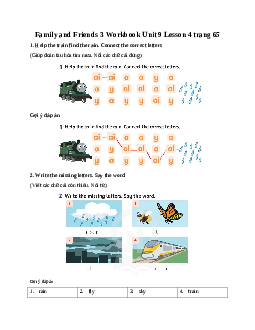 Family and Friends 3 Workbook Unit 9  He can run  Lesson 4 trang 65