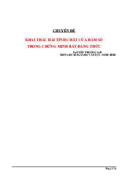 Khai thác hai tính chất của hàm số trong chứng minh bất đẳng thức