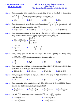 Đề thi HK2 Toán 12 năm 2017 – 2018 trường chuyên Lê Hồng Phong – TP. HCM