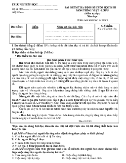 Đề thi học kì 2 môn Tiếng Việt lớp 5 - Đề 4