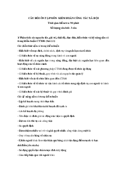 Đề cương ôn tập môn Kiểm huấn công tác xã hội