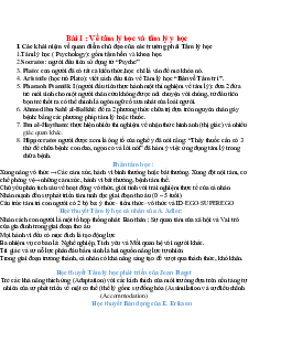 Lý thuyết môn Tâm lý y học bài "Đại cương tâm lý y học bài hoạt động nhận thức"