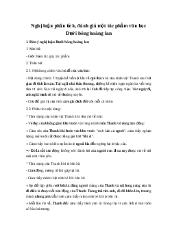 Nghị luận phân tích, đánh giá một tác phẩm văn học Dưới bóng hoàng lan  Ngữ Văn 10 sách Kết Nối Tri Thức