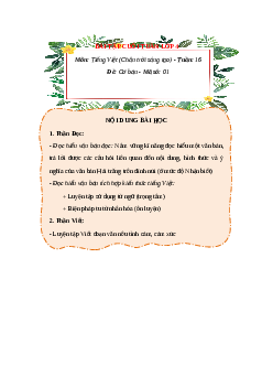 Bài tập cuối tuần Tiếng Việt lớp 4 Chân trời sáng tạo Tuần 16