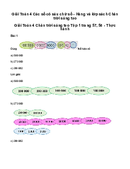 Giải Toán lớp 4 Bài 24: Các số có sáu chữ số - Hàng và lớp | Chân trời sáng tạo