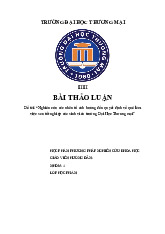 Nghiên cứu các nhân tố ảnh hưởng đến quyết định về quê làm việc sau tốt nghiệp của sinh viên trường Đại Học Thương mại | Bài thảo luận Phương pháp nghiên cứu khoa học