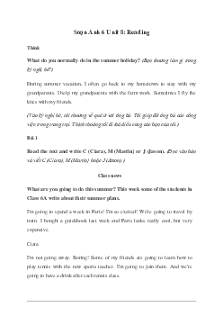 Giải Tiếng Anh 6 Unit 8: Reading - Friends Plus