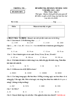 Bộ đề thi học kì 2 môn Toán 3 năm 2022 - 2023 (Đề 4) | Kết nối tri thức