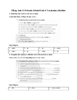 Giải Tiếng Anh 11 Unit 4 Vocabulary Builder | Friends Global