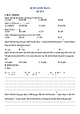 Đề ôn tập hè lớp 4 lên lớp 5 môn Toán - Đề số 8
