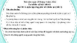 Giáo án điện tử Tự nhiên và Xã hội 2 Bài 30 Kết nối tri thức: Luyện tập ứng phó với thiên tai