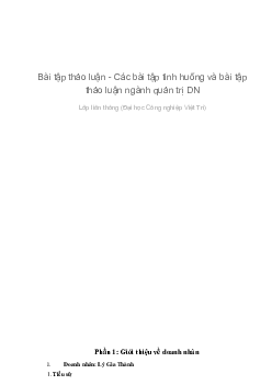 Bài tập thảo luận về các doanh nhân