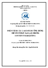 Phân Tích Case Study Ứng Dụng AI Trong Marketing Sự Kiện Môn Sự kiện truyền thông | Trường Đại học Tài chính - Marketing