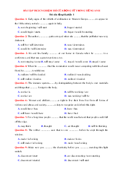 Bài tập trắc nghiệm về thì của động từ trong Tiếng Anh lớp 12 (có đáp án)
