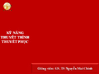 Kntt Gs. Ts. Nguyễn Mai Chinh Kỹ Năng Thuyết Trình - Tài liệu tổng hợp