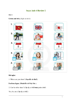 Giải Tiếng Anh lớp 4 Review 1 | Global Success