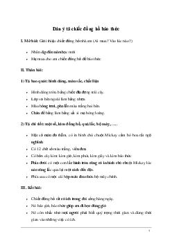 Tả chiếc đồng hồ báo thức | Tập làm văn lớp 5