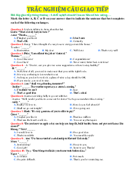 TOP 100 câu trắc nghiệm câu giao tiếp tiếng anh ôn thi tốt nghiệp THPT (có đáp án)