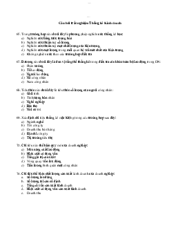 Trắc nghiệm thống kê kinh doanh