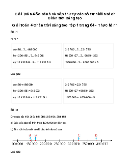 Giải Toán lớp 4 Bài 27: So sánh và xếp thứ tự các số tự nhiên| Chân trời sáng tạo