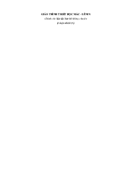 Giáo trình triết học Mác Lênin | Trường Đại học Kinh tế Quốc Dân