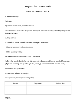 Tiếng Anh lớp 6 Unit 7 Looking back