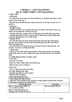 Giáo án Địa lí 7 Bài 19: Thiên nhiên châu Đại Dương sách Chân trời sáng tạo