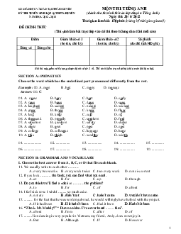 Đề thi tuyển sinh vào lớp 10 THPT chuyên Thái Nguyên môn Tiếng Anh năm học 2012 -2013 (có đáp án)