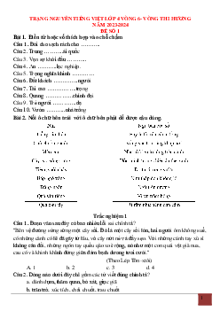 Đề thi Trạng nguyên Tiếng Việt lớp 4 năm 2023 - 2024 Vòng thi Hương