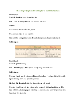 Giải Hoạt động trải nghiệm 10: Khám phá và phát triển bản thân | Cánh diều