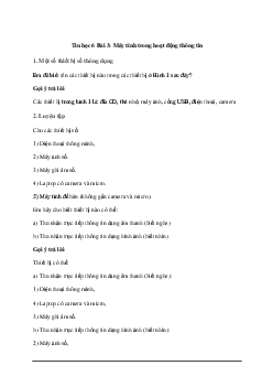 Giải Tin học 6 Bài 3: Máy tính trong hoạt động thông tin | Cánh diều