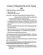Chương 2: Những kiến thức cơ bản về pháp luật - Bài giảng pháp luật đại cương