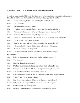 Giải bài tập SBT Tiếng Anh lớp 9 chương trình mới Unit 8: Tourism