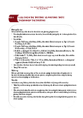 Bài 4: Lựa Chọn Thị Trường và Phương Thức Thâm Nhập | Môn Kinh doanh quốc tế - Đại học Kinh tế và Quản trị kinh doanh, Đại học Thái Nguyên