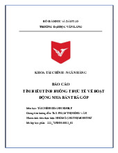 Bài Tập Nhóm TCDN: Phân Tích Về Hoạt Động Mua Bán Trả Góp | Đại học Văn Lang