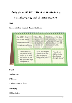 Soạn bài Ôn tập giữa học kì 1 Tiết 1, 2 | Kết nối tri thức