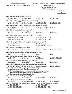 Đề KSCL Toán 10 lần 1 năm 2019 – 2020 trường Nguyễn Viết Xuân – Vĩnh Phúc